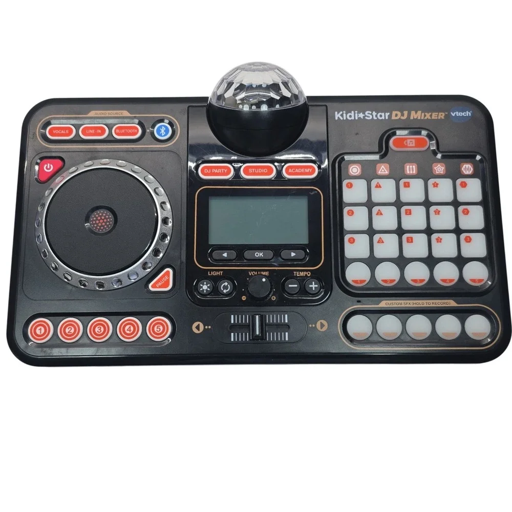 VTech KidiStar DJ Mixer Black Electronic Music Toy with Disco Light Model 5473